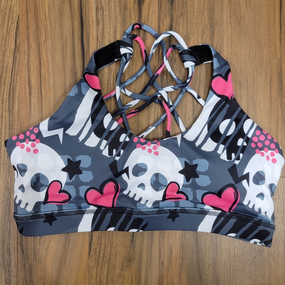 Constantly Varied Gear Heartbreaker Butterfly Back Bra Medium CVG New